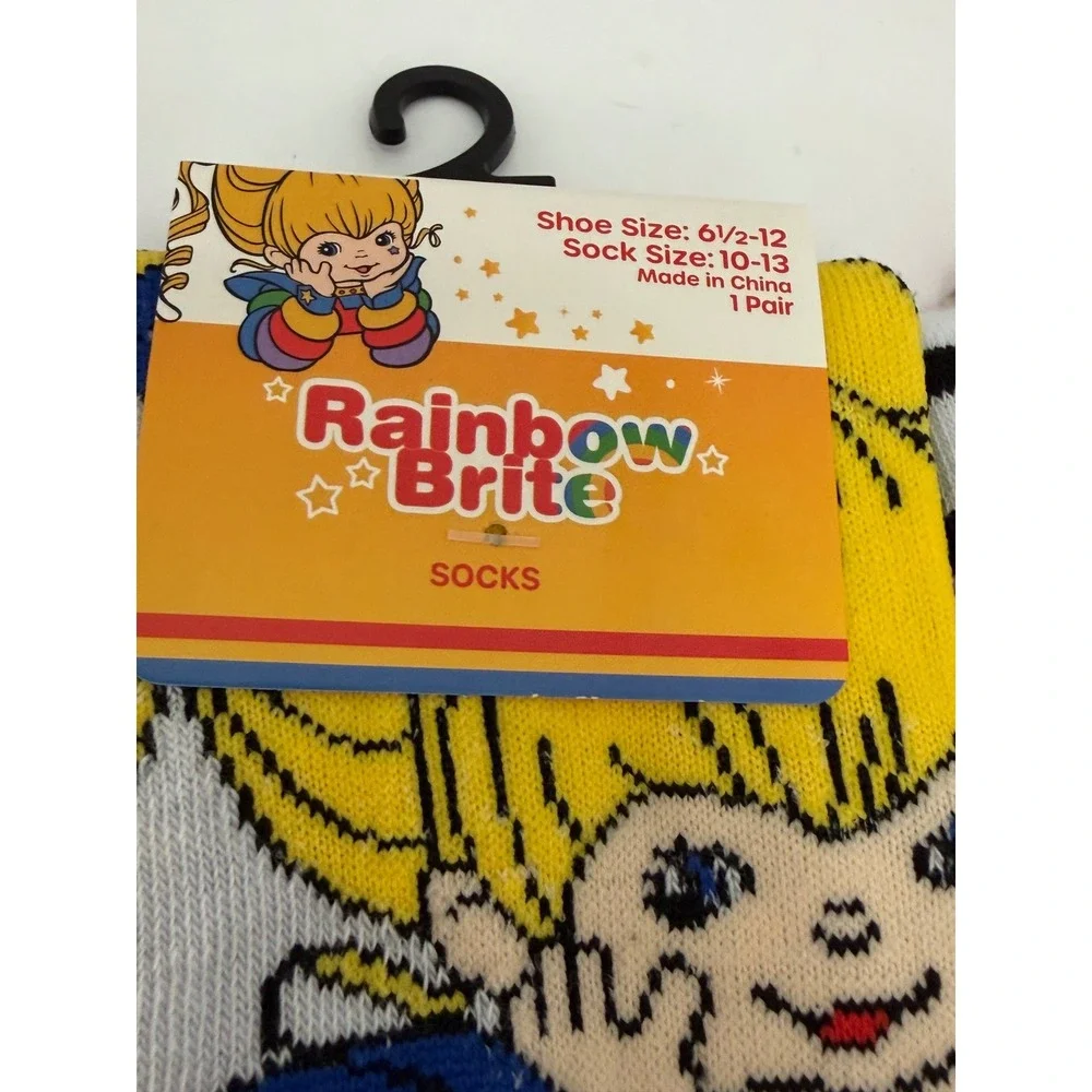 Rainbow Brite Strawberry Shortcake Socks 2 Pair Set Retro 80s Cartoon Crew NEW